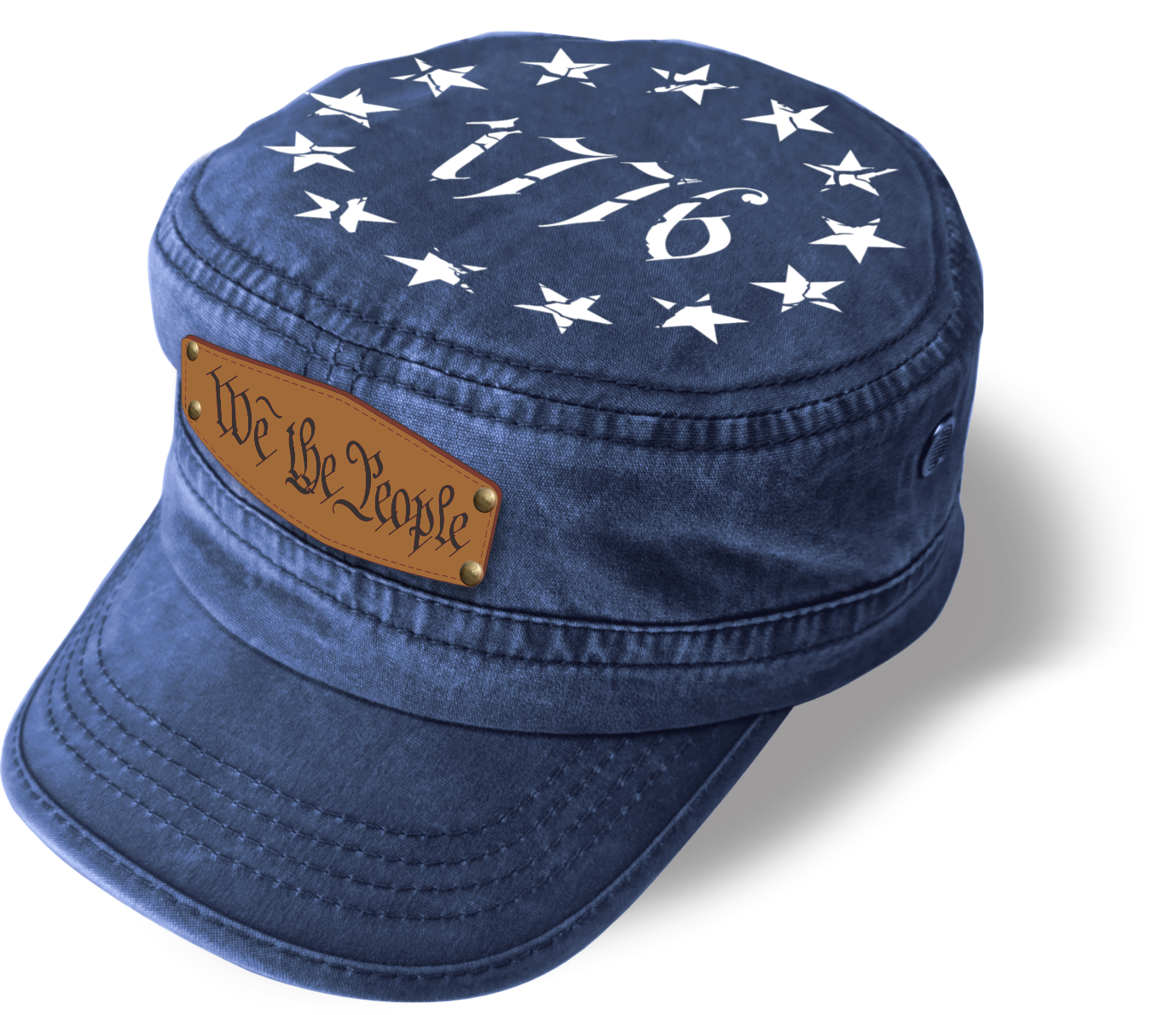 1776 Military Cap – “We The People” | Adjustable Washed Cotton Hat | Unique Design (U.S. Patent Pending)