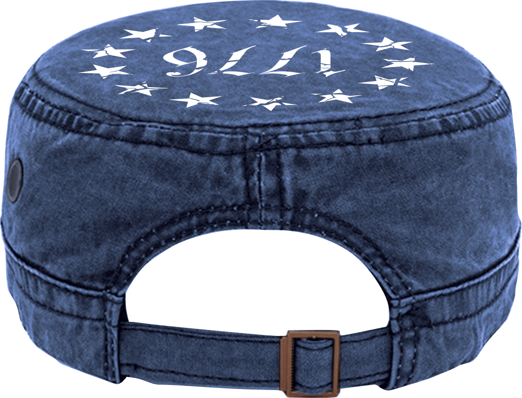 1776 Military Cap – “We The People” | Adjustable Washed Cotton Hat | Unique Design (U.S. Patent Pending)