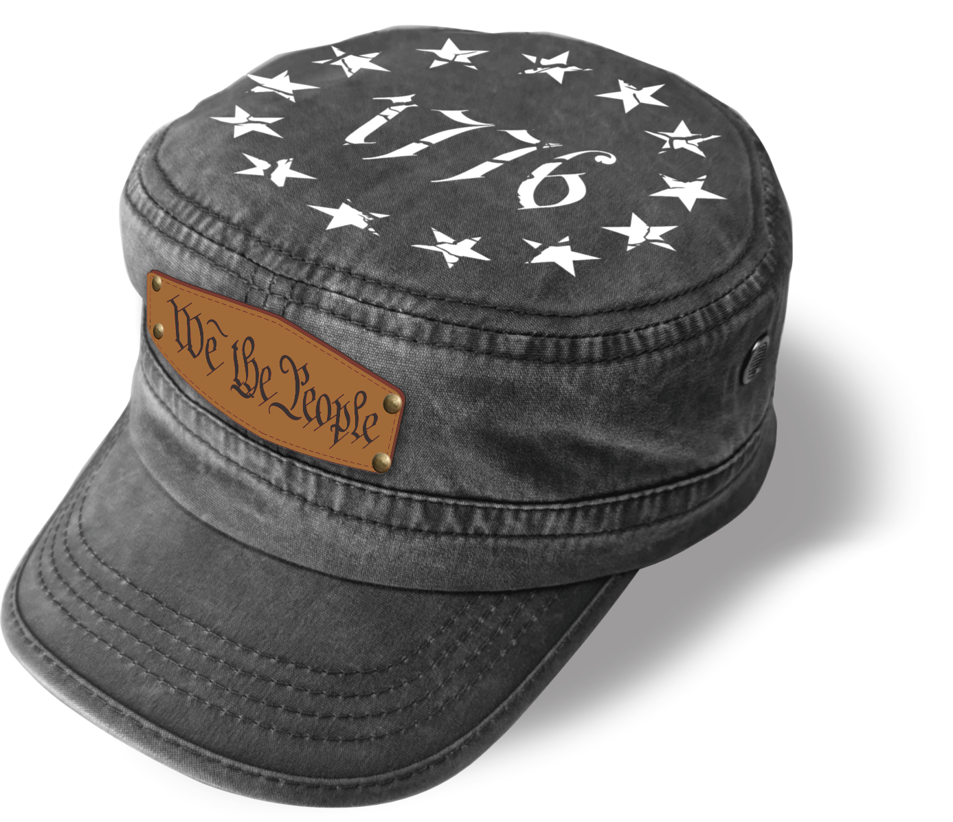 1776 Military Cap – “We The People” | Adjustable Washed Cotton Hat | Unique Design (U.S. Patent Pending)
