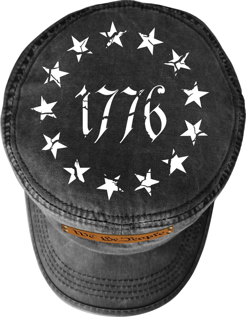 1776 Military Cap – “We The People” | Adjustable Washed Cotton Hat | Unique Design (U.S. Patent Pending)