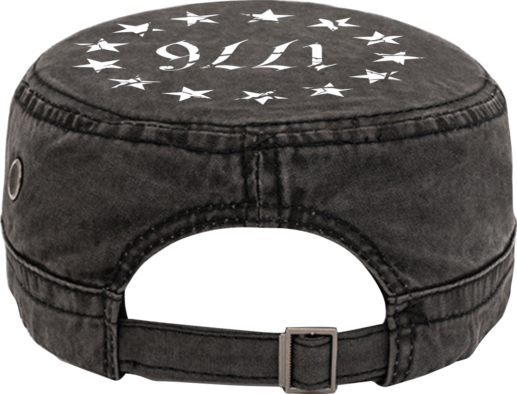 1776 Military Cap – “We The People” | Adjustable Washed Cotton Hat | Unique Design (U.S. Patent Pending)