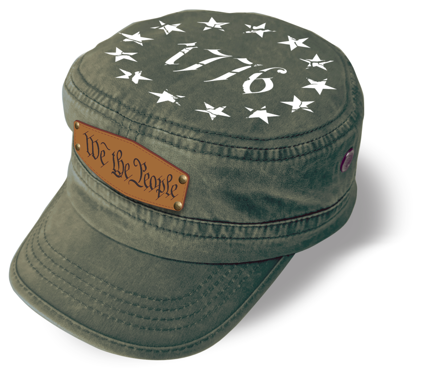 1776 Military Cap – “We The People” | Adjustable Washed Cotton Hat | Unique Design (U.S. Patent Pending)