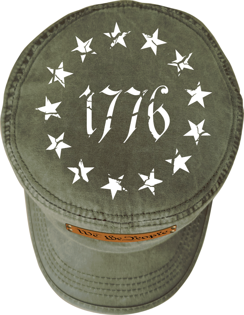 1776 Military Cap – “We The People” | Adjustable Washed Cotton Hat | Unique Design (U.S. Patent Pending)