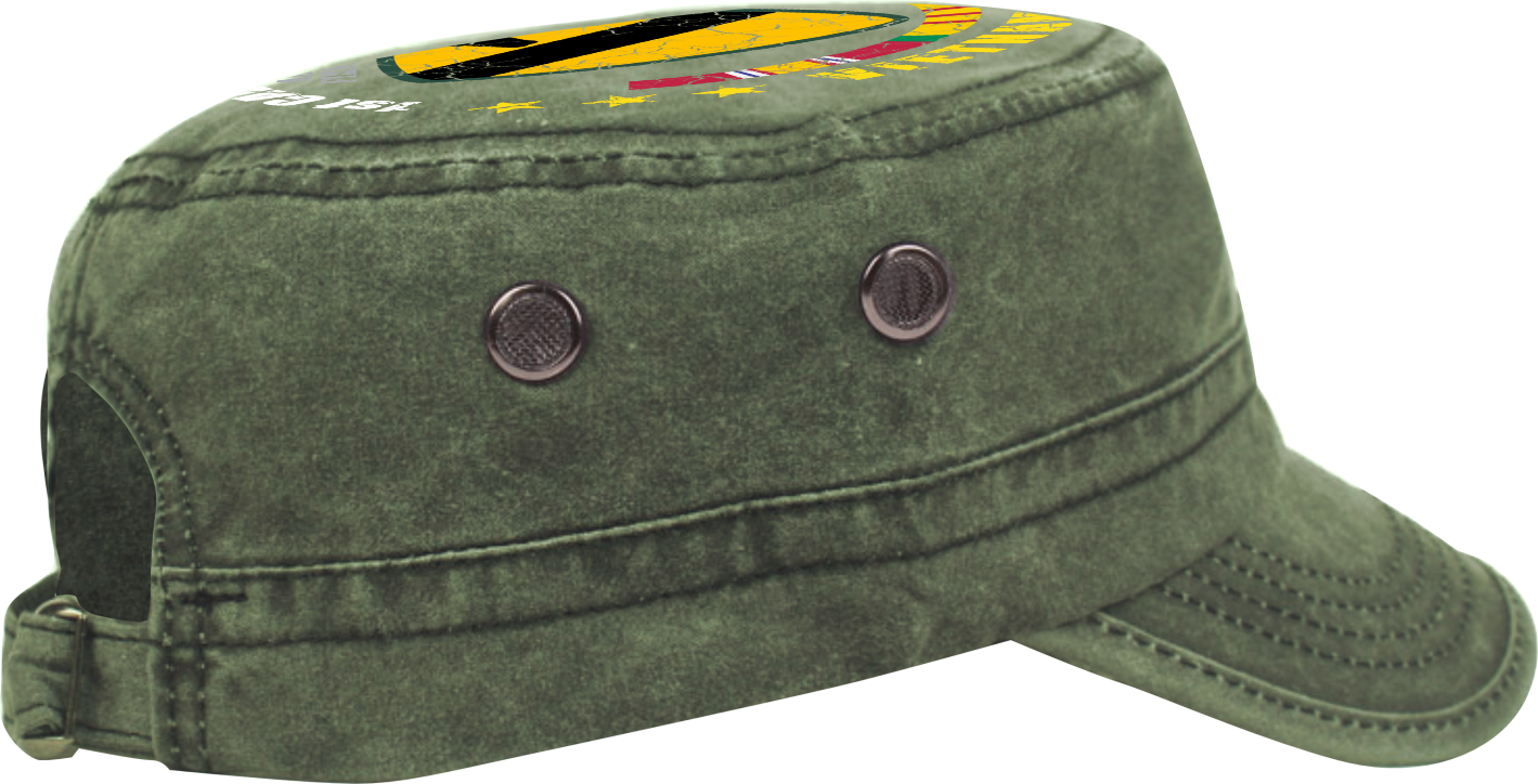 Vietnam Veteran Military Cap - 1st Cavalry Division | Adjustable Washed Cotton Hat | Unique Design (U.S. Patent Pending)