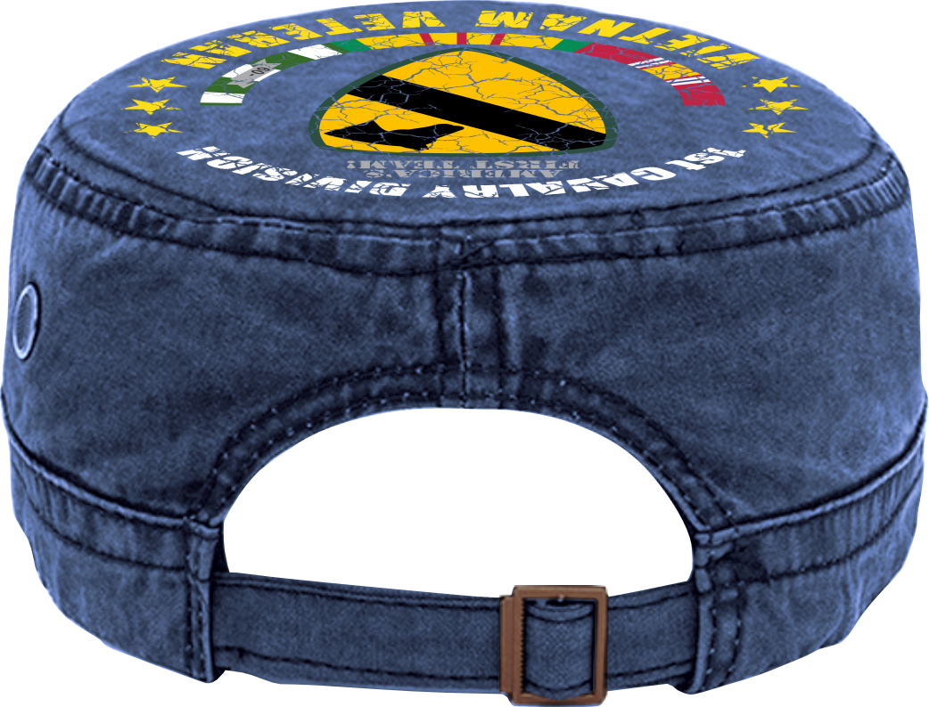 Vietnam Veteran Military Cap - 1st Cavalry Division | Adjustable Washed Cotton Hat | Unique Design (U.S. Patent Pending)