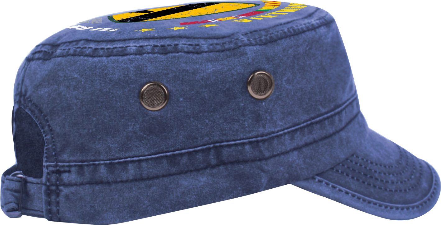 Vietnam Veteran Military Cap - 1st Cavalry Division | Adjustable Washed Cotton Hat | Unique Design (U.S. Patent Pending)