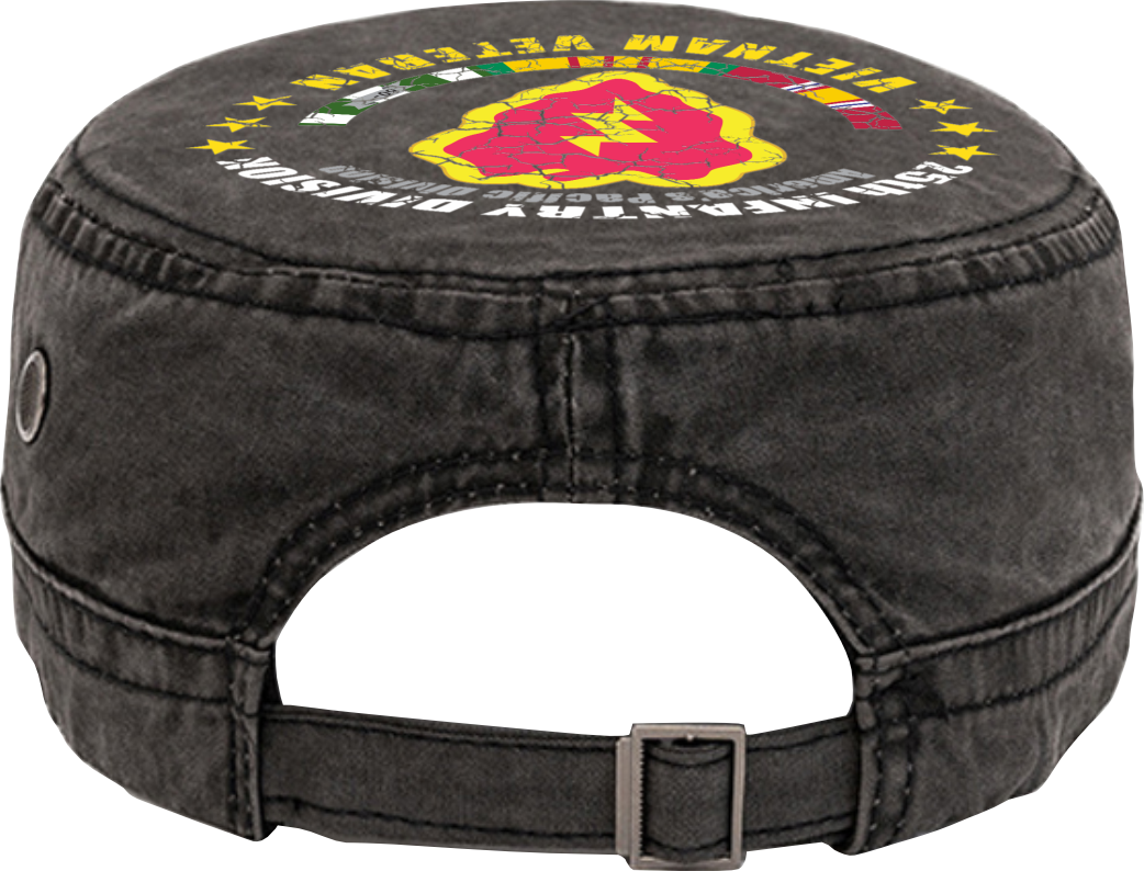Vietnam Veteran Military Cap - 25th Infantry Division | Adjustable Washed Cotton Hat | Unique Design (U.S. Patent Pending)