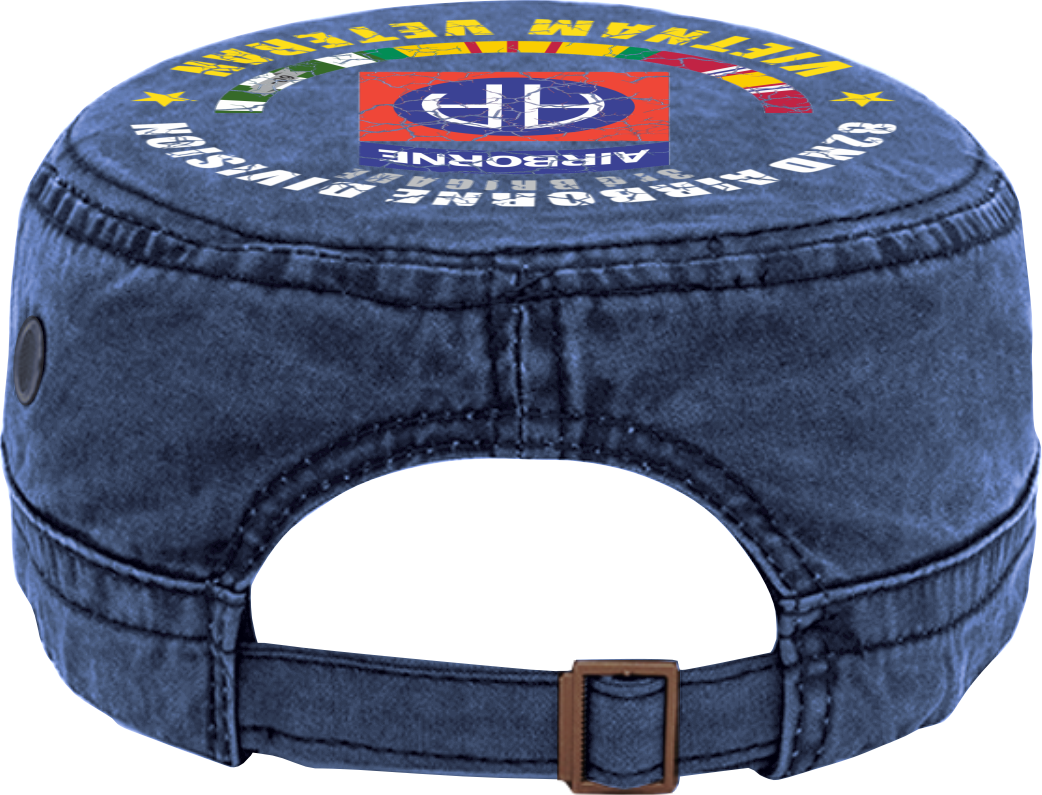 Vietnam Veteran Military Cap - 82nd Airborne Division | Adjustable Washed Cotton Hat | Unique Design (U.S. Patent Pending)