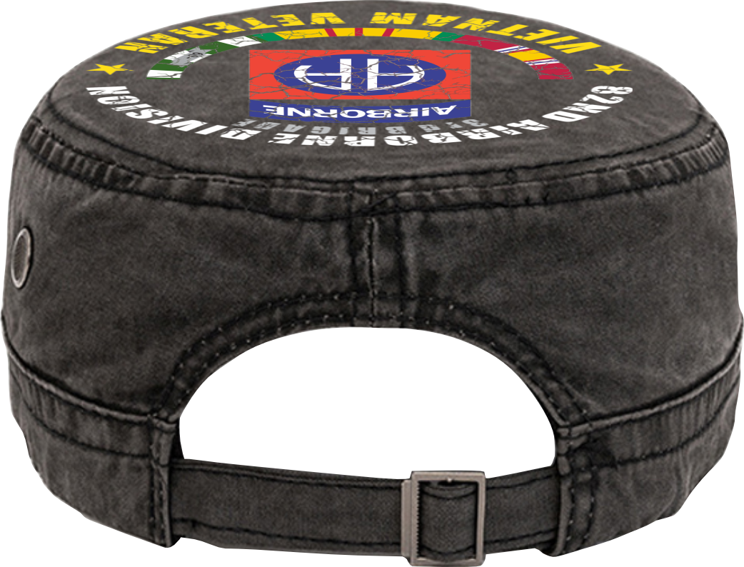 Vietnam Veteran Military Cap - 82nd Airborne Division | Adjustable Washed Cotton Hat | Unique Design (U.S. Patent Pending)