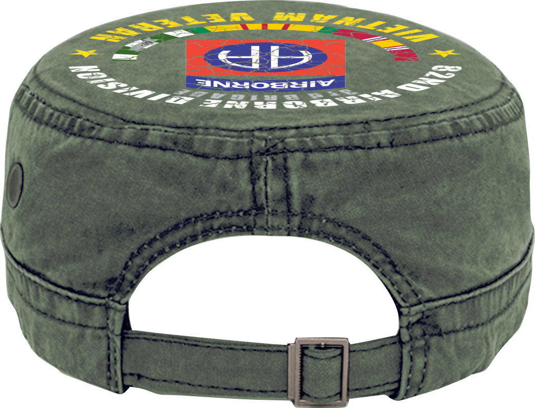 Vietnam Veteran Military Cap - 82nd Airborne Division | Adjustable Washed Cotton Hat | Unique Design (U.S. Patent Pending)