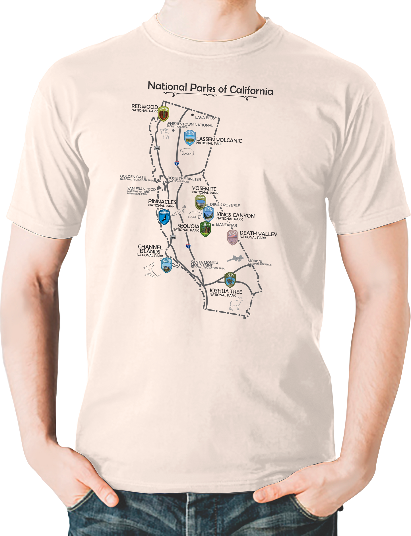 T-Shirt California map National Parks