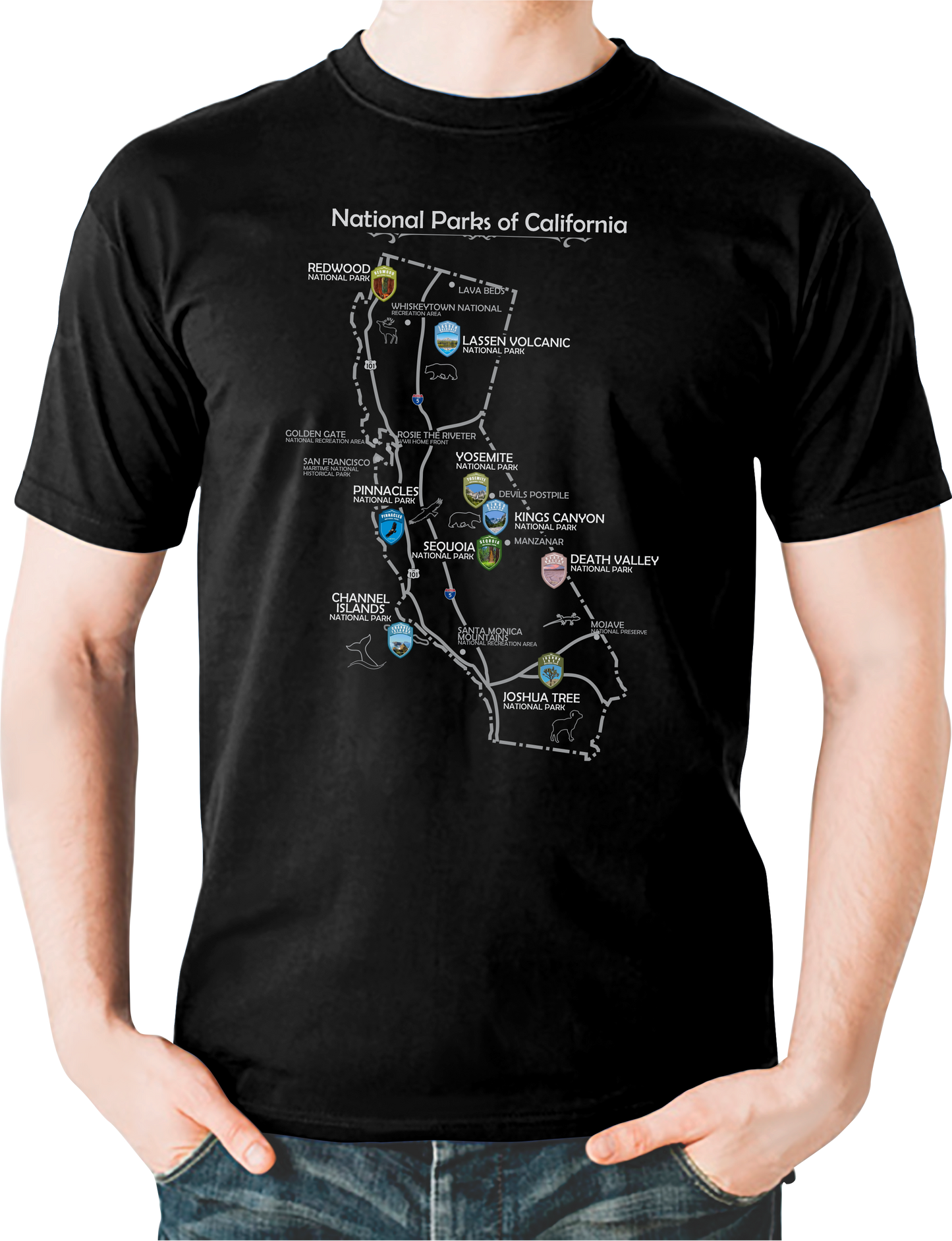 T-Shirt California map National Parks