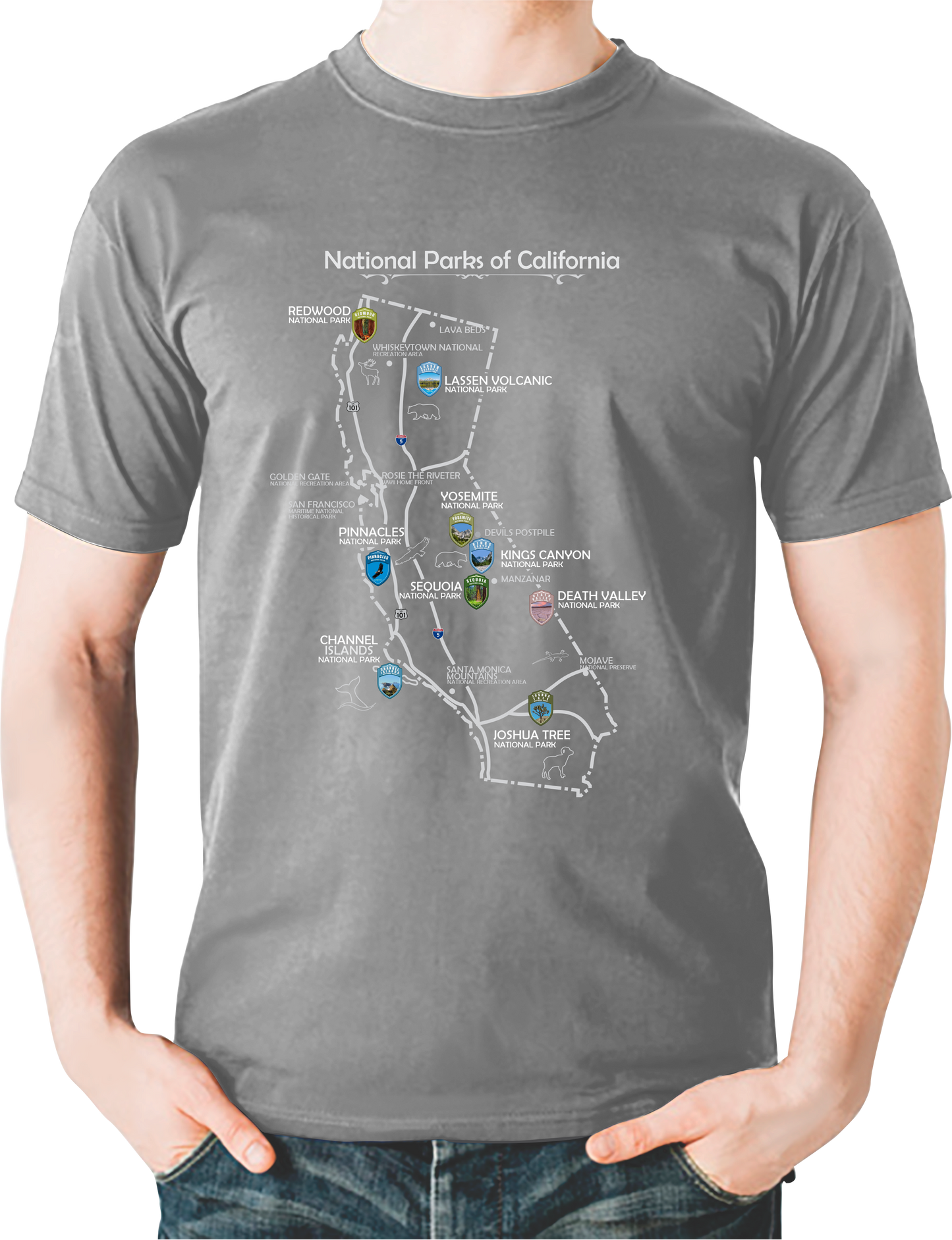 T-Shirt California map National Parks