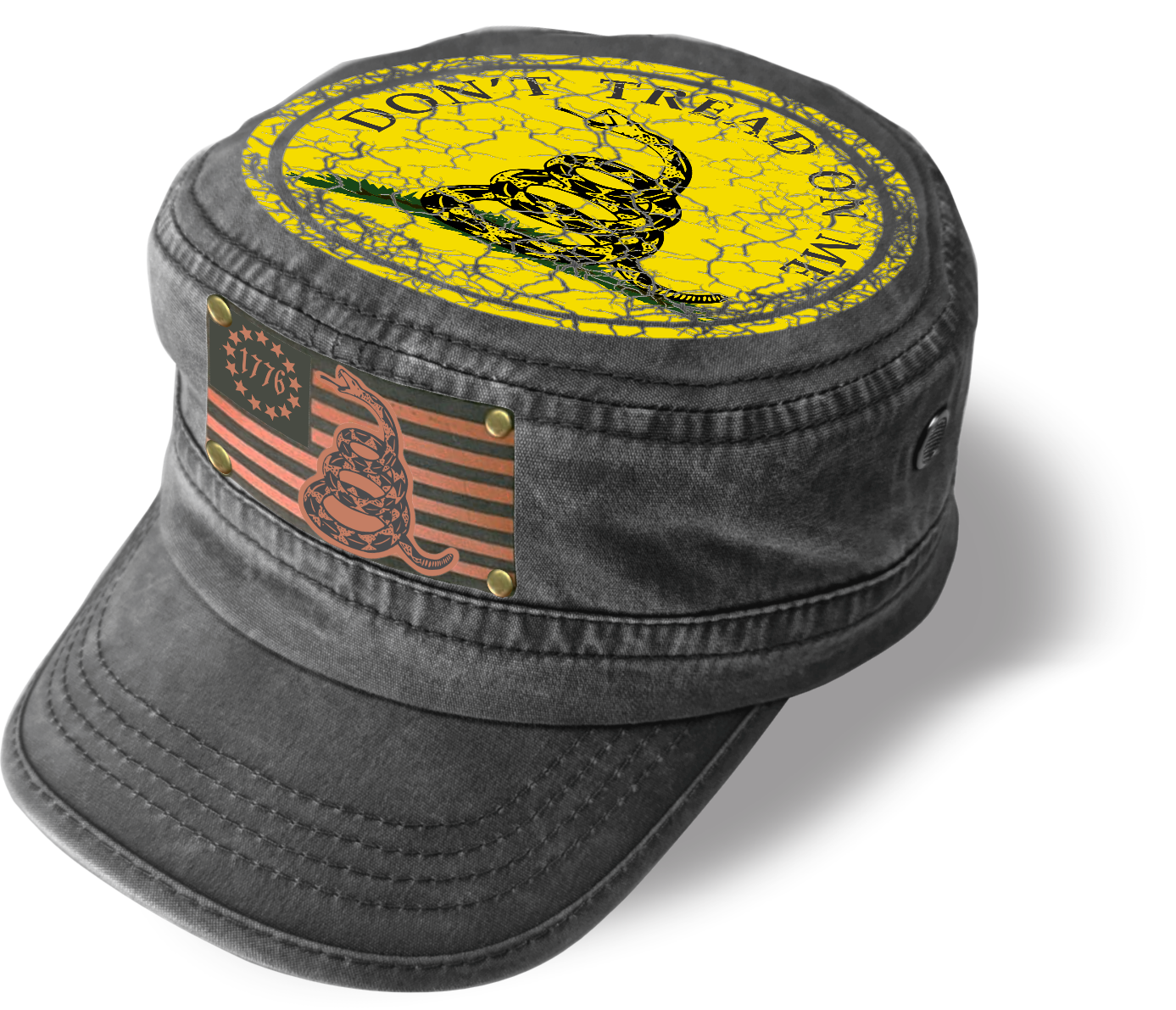 Don't Tread on Me. Gadsden Flag. Patriotic Military Cap. Adjustable Washed Cotton Hat