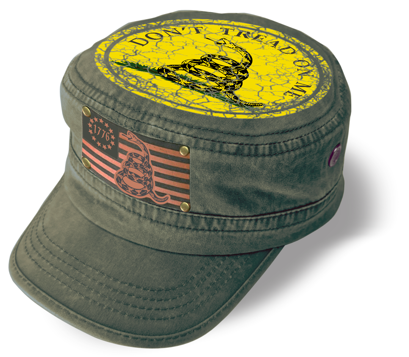 Don't Tread on Me. Gadsden Flag. Patriotic Military Cap. Adjustable Washed Cotton Hat