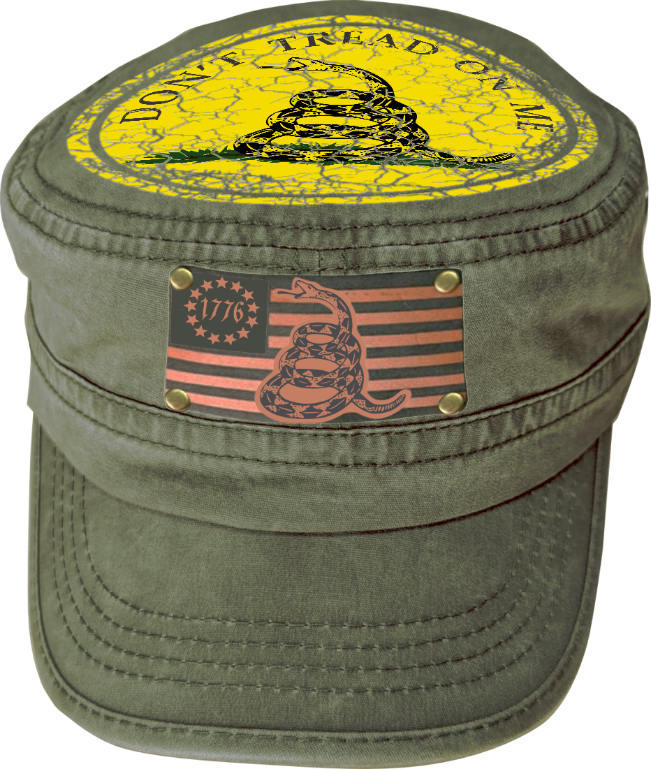 Don't Tread on Me. Gadsden Flag. Patriotic Military Cap. Adjustable Washed Cotton Hat