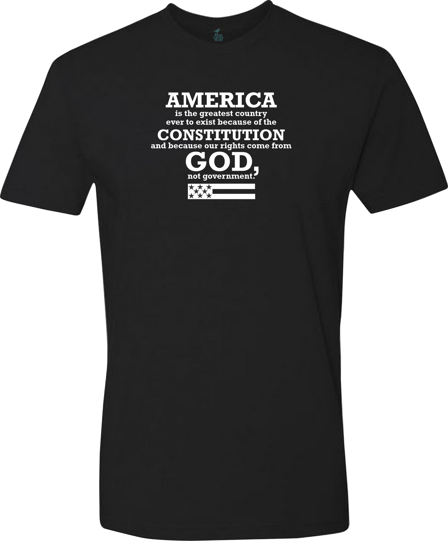 T-Shirt - America is the greatest country ever to exist because of the Constitution and because our rights come from God, not government.