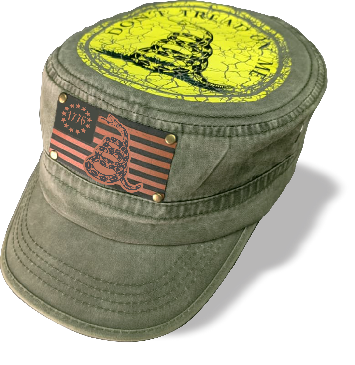 Don't Tread on Me. Gadsden Flag. Patriotic Military Cap. Adjustable Washed Cotton Hat